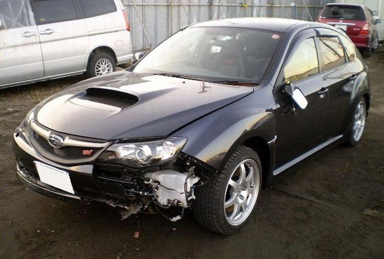 Crashed Subaru Impreza WRX Sti